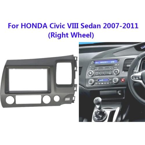 11-218 Radio CD Panel For HONDA Civic Sedan 2007-2011 (Right Wheel) Stereo Fascia Plate Bezel Install Double 2 Din Frame Kit