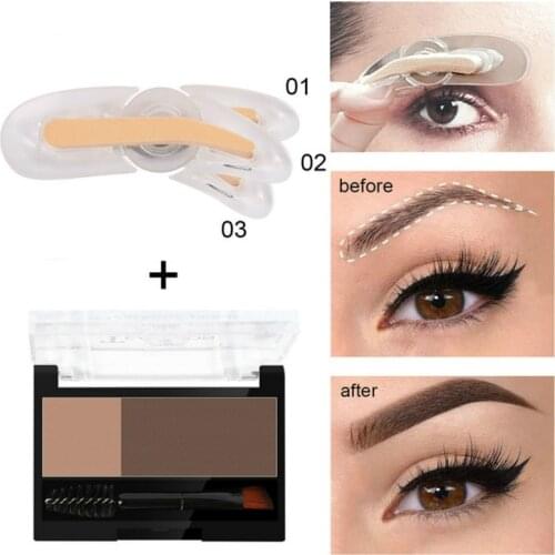 Adjustable Eyebrow Stamp Waterproof Long Lasting Eyebrow Cream Eye brow Enhancers Smooth Powder Palette Eye brow Pigment