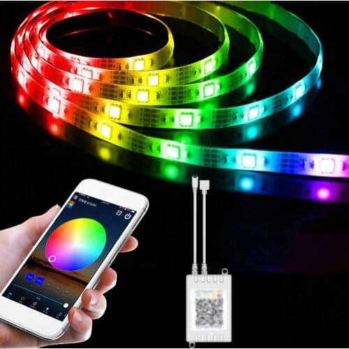 RGB LED Strip Flexible Light BT APP 24 Keys IR Remote Controller Home Decoration Lamp Suitable for Room Decoration,Shop Window