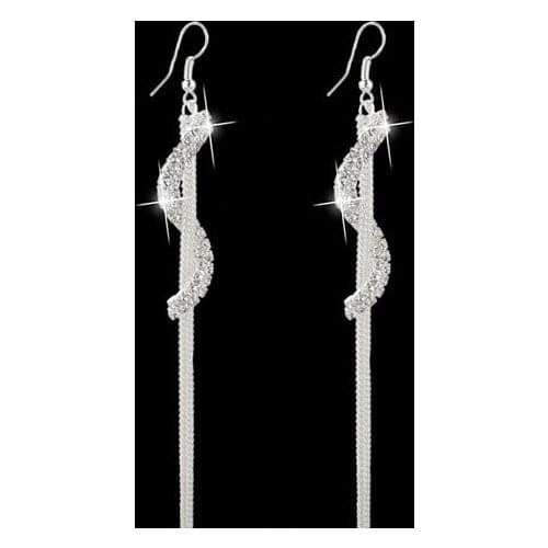 Christmas gifts Brand Charm bridal jewelry Geometric letters rhinestone tassel personality Crystal earrings for women #ER102