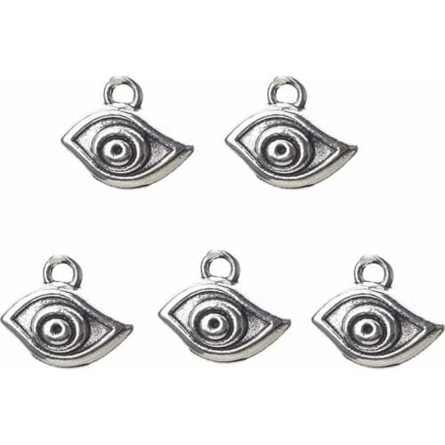 EVIL EYE 10pcs new fashion evil eye accessories 12*10mm round trendy white material for jewelry white eye accessories
