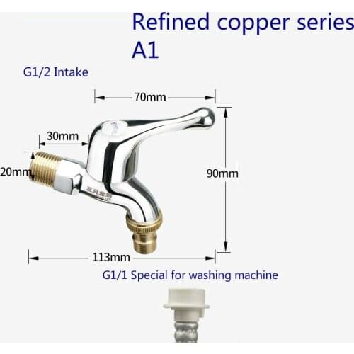 G1/2 zinc alloy washing machine water nozzle electroplating fast open single handle faucet copper core ceramic chip