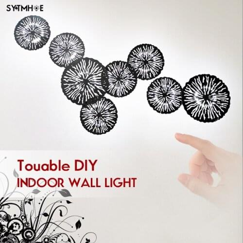 Contemporary Led Wall Touch Light For Bedroom Living Room Decor 12w Diy Black/White Indoor Wall Sconce Modern Bedside Wall Light