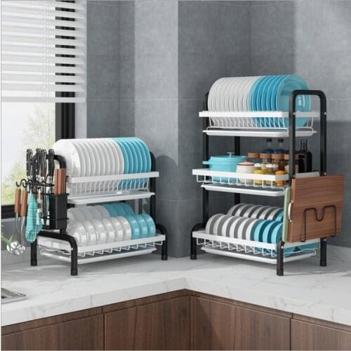 Stainless steel dish rack drain rack drain dish rack household kitchen shelf cupboard