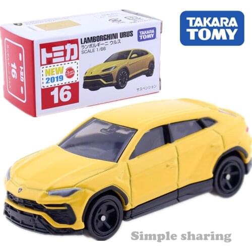 TAKARA TOMY TOMICA No.16 LAMBORGHINI URUS 1:66 Miniature Car Model Kit Diecast Baby Toys Funny Hatchback Mould Collectibles