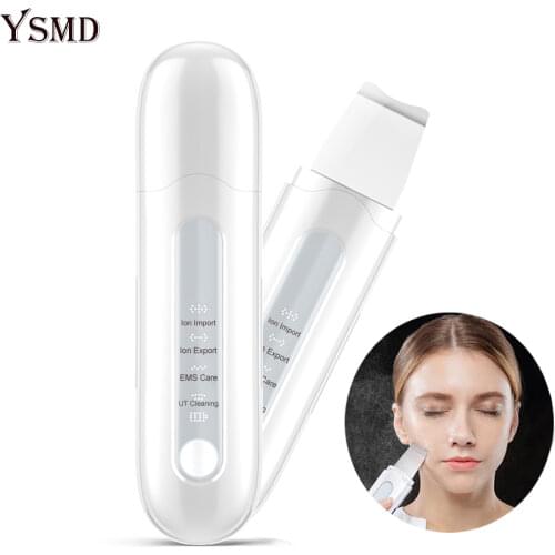 Ultrasonic Facial Skin Scrubber Cleaner Acne Blackhead Remover EMS Vibration Peeling Shovel Face Massager Skin Care Lift machine