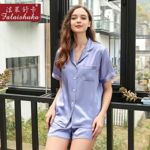 Super quality 19 momme 100% silk shorts pajamas sets women short sleeveless sleepwear elegant summer pyjamas women D2108-B