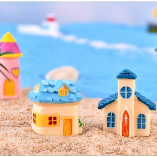 1PCS New Cute Windmill House Chapel Miniature Fairy Garden Micro Landscape DIY Terrarium Accessories Figurines for Home Decor