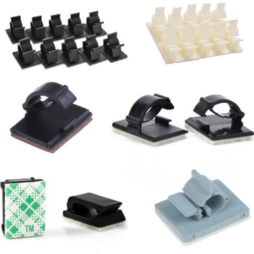 10/20pcs/pack Self-adhesive Wire Organizer Line Cable Clip Buckle Plastic Clips Ties Fixer Fastener Holder