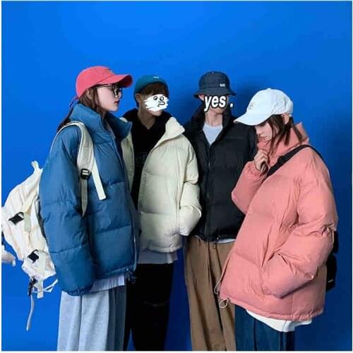 2021 winter new style neutral wind lovers bread coat cotton-padded jacket students men and women candy color casual padded jacke