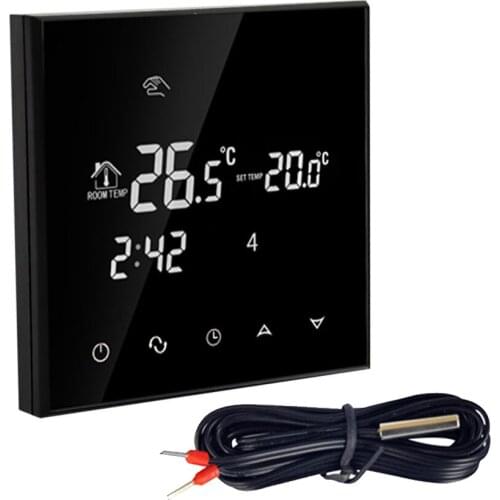 220VAC Programmable Touch Screen electric floor thermostat heating with EU