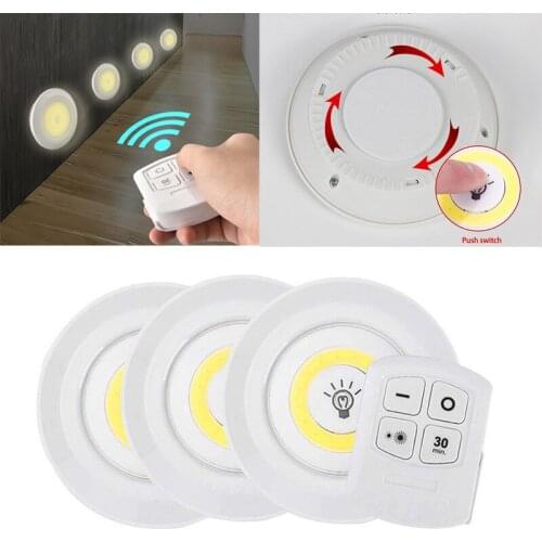 3W COB LED Dimmable Wireless Remote Control Night Light Cabinet Lamp Closet Light Wardrobe Light For Corridor Bedside Home Decor