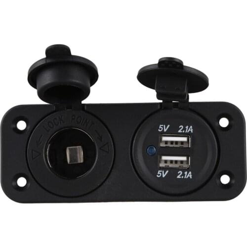 150W Cigarette Lighter Socket Adapter, 12V/24V Power Output with 4.2A Dual USB Car Charger for Car Boat Marine Motorcycle (150W)