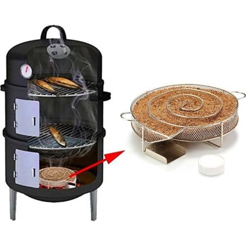 Stainless Steel BBQ Grill Accessories Round Smoker Small Wood Chips Barbecue Cold Smoke Generator Bacon Meat Tools