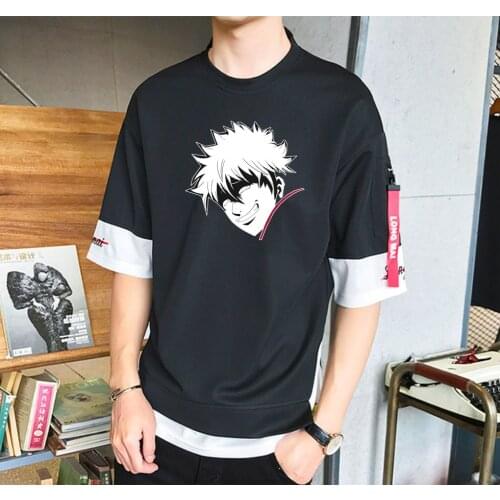 Anime Gintama T-shirt Unisex Manga Streetwear T-shirt Casual Short Sleeve Teenagers Cartoon t Shirt