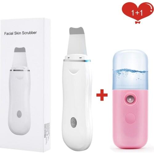 2020 Vibrate Ultrasonic Deep Face Cleaning Machine Skin Scrubber Blackhead Acne Remover Reduce Wrinkles Tool with Facial Sprayer