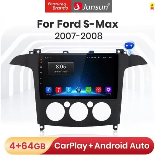Junsun V1 Pro Android 10 4G AI Voice Control Car Radio Multimedia Player For Ford S-Max S max 2007 2008 GPS Navigation no 2din