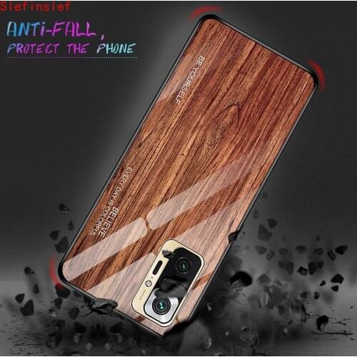 Wood grain tempered glass phone case for xiaomi redmi note 10 pro case tempered glass case for redmi note 10pro max note10 cover