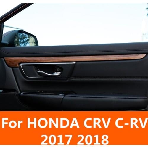 For HONDA CRV C-RV 2017 2018 4pcs/set Carbon Fiber Inside Window Trims Inside Door Panel Strip Cover Door Inner Edge Sticke