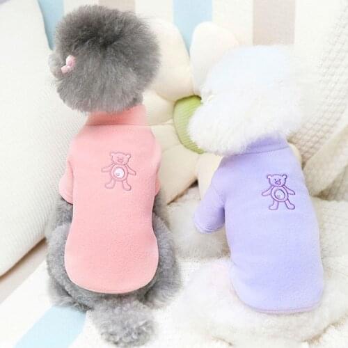 Fleece Warm Pet Cat Clothes Hoody Shirt Candy Color Sweatshirt Hoodies For Small Dogs Pomeranian Dog Clothes Costume Clothing XL