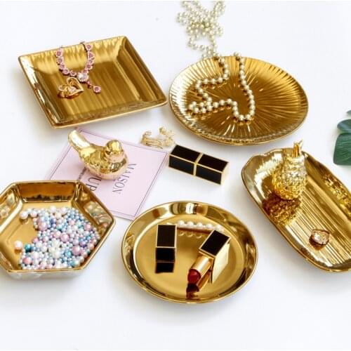 Ceramics Jewelry Display Plate Necklace Ring Earrings Display Tray Jewelry Holder Organizer Decoration Makeup Storage
