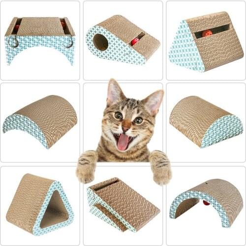 Cat Scratcher with Catnip Kitten Scratch Pad Corrugated Paper Scratch Board For Kittens Cat Scratching Pet Products Balls Toys