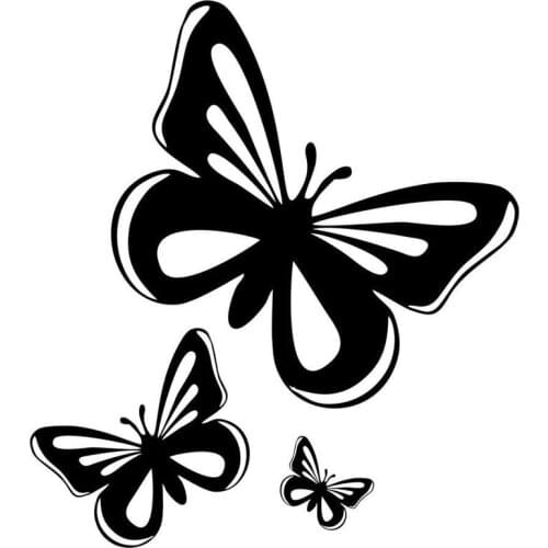 Beautiful Butterflies Fashion Vinyl Car Stickers Animal Car Styling Decals Black/Silver Good Quality Waterproof Sun Protection