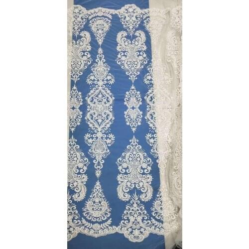 Lace beaded bridal dress lace embroidery lace with flowers bridal lace fabrics 10 yards/Lot