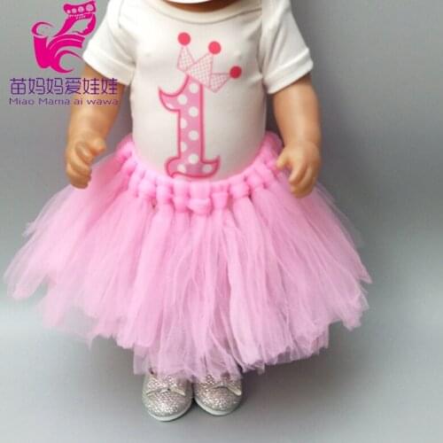 Doll dress for 18 inch 45cm reborn baby doll clothes 18" girl doll birthday dress head crwon doll clothes