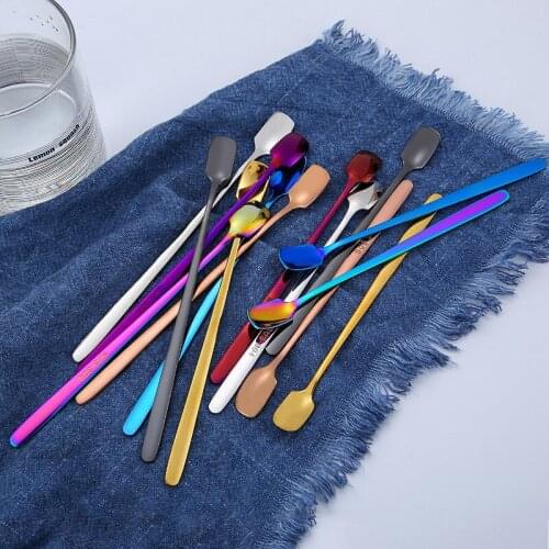 304 Stainless Steel Coffee Stirring Spoon Flat Shovel Spoon 17/15 Cm Short Handle Spoon Tea Ice Cream Honey Spoon Ice Scoop