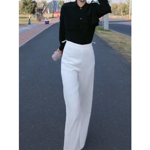 A267-Summer trendy one button skinny pants wide leg pants