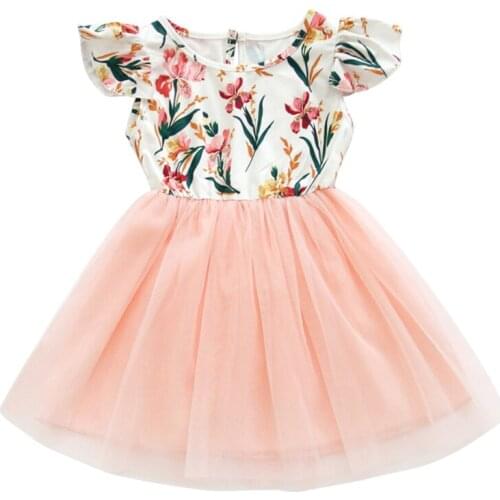 12M-5T 2021 New Baby Girls Clothes Floral Print Baby Girls Dress Party Dresses For Children Girl Clothing Tutu Birthday Vestidos