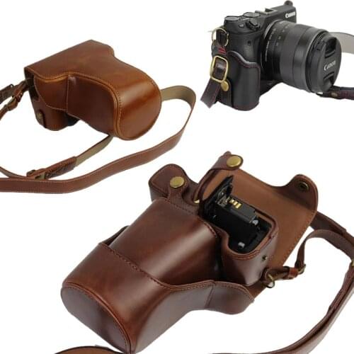 New Luxury Camera Case Bag For Canon EOS M3 EOSM3 PU Leather Camera Bag With Strap Open battery design