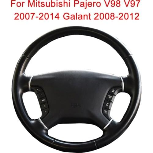 Customized Car Steering Wheel Cover For Mitsubishi Pajero V98 V97 2007-2014 Galant 2008-2012 Leather Braid For Steering Wheel