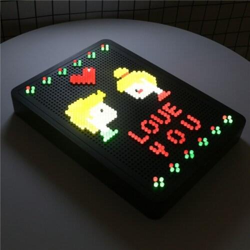 2019 New Puzzle DIY Shining Light Nailboard Alphabet Number Light Boxes Battery/USB Black Alphabet Number Child Christmas gift