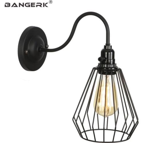 Industrial Wind Vintage Wall Light LED Edison Sconces Switch Iron Cage Antique Loft Wall Lamp Home Decor Lighting Wandlamp