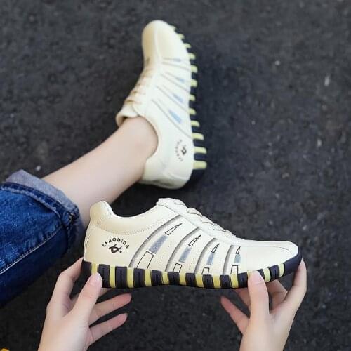 Plus Size PU Leather Slipstop Sports Sneakers Women Sport Shoes Comfortable Breathable Woman Summer Womens Running Shoes D-425