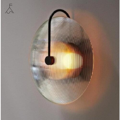 Modern Led Wall Lamp Creative Stripe Glass Nordic Gold Lighting Fixture Living Bathroom Bedside Bedroom Decoration Sconce Lights