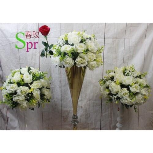 SPR white Free shipping!10pcs/lot wedding road lead table centerpiece artificial flower kissing ball flowers ball decoration