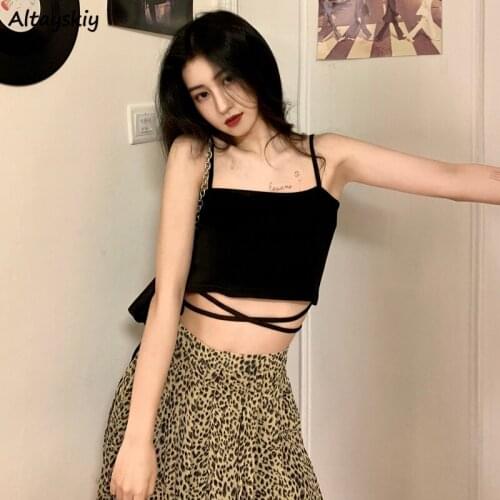 3 Colors Solid Camis Women Strap Summer Korean Style Chic Popular Streetwear Bodycon Ulzzang Hot Sale Skinny Female Crop Top Ins