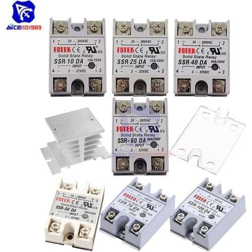 Diymore Solid State Relay SSR-10DA/25DA/40DA/50DA/60DA/75DA/100DA Relay Module Heatsink Protective Cover
