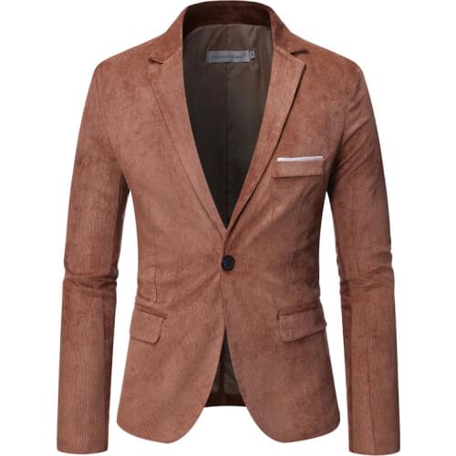 6XL Fall Winter corduroy Blazer High Quality Slim Fit Suit Jacket Fashion Casual Men Groom Singer Costume Formal Evening Dress