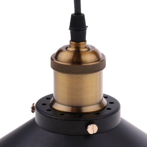 Vintage Industrial Black Metal Lampshade Ceiling Pendant Light With Chain