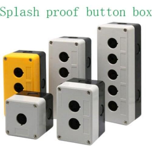 Button waterproof box 22mm mounting hole waterproof and dustproof button switch control box 1-6 hole yellow white