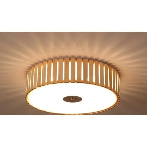 High quality Handmade Bamboo Ceiling Lights. round D48cm Living room Bedroom Art Deco lighting fixture. Drum Ceiling Lamp E27*4