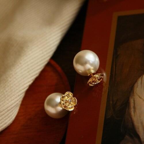 ​ZDMXJL 2021 New Arrival Fashion Womens Earrings Fine Simple Pearl Ear Stud Earrings For Women Party Jewelry Gift Drop-shipping