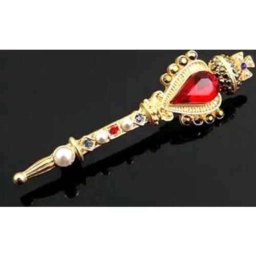 SUQI Vintage enamel Baroque crown cross magic wand pins Gothic animal bat Women Gold Brooches Party Unisex Coat Dress Jewelry