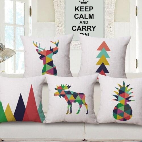 ZXZXOON Decorative Throw Pillow Case Cover Color Geometric Animals Pineapple Polyester Cushion Cover For Shop Sofa Home
