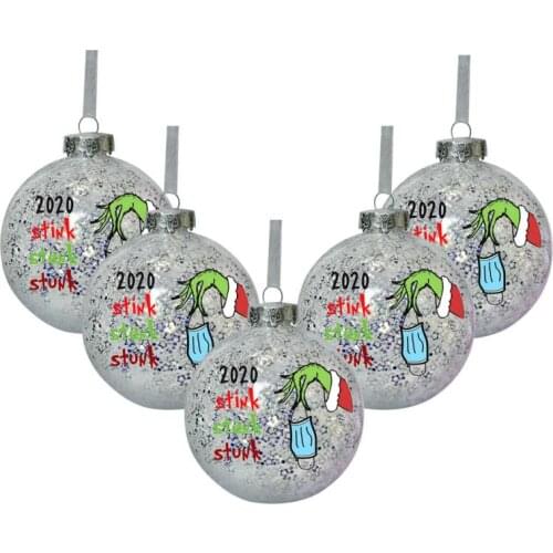 1~5 pcs 2020 Christmas Decoration Ball Ornaments Pendant Christmas Tree Hanging Ball Christmas Decoration For Home New Year 2021