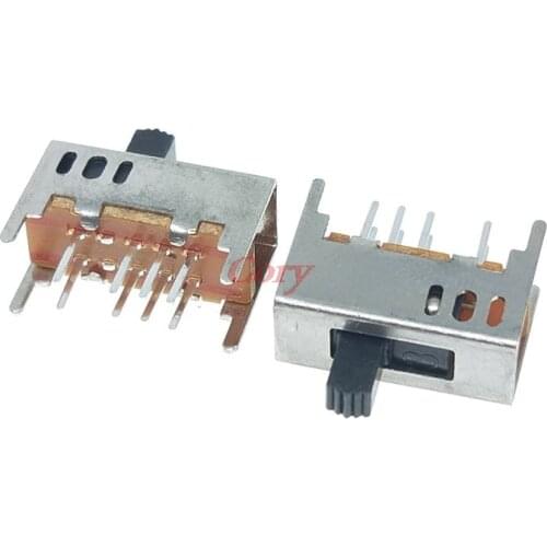 10PCS 8 Pin 3 Position 2P3T DP3T PCB Mount Mini Vertical Slide Switch 3MM 4MM 5MM 6MM 7MM 9MM Height